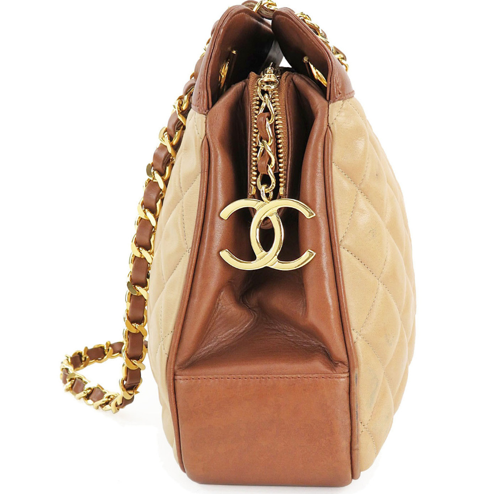 Chanel Timeless Leather Gold Chain Shoulder Beige - Picture 4 of 8